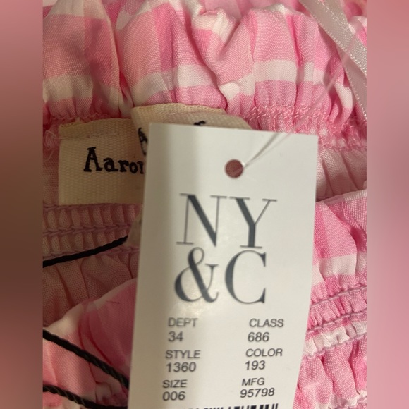 New York & Company - Gingham Smocked Tie- Shoulder Midi Dress (NWT) - Picture 6 of 6